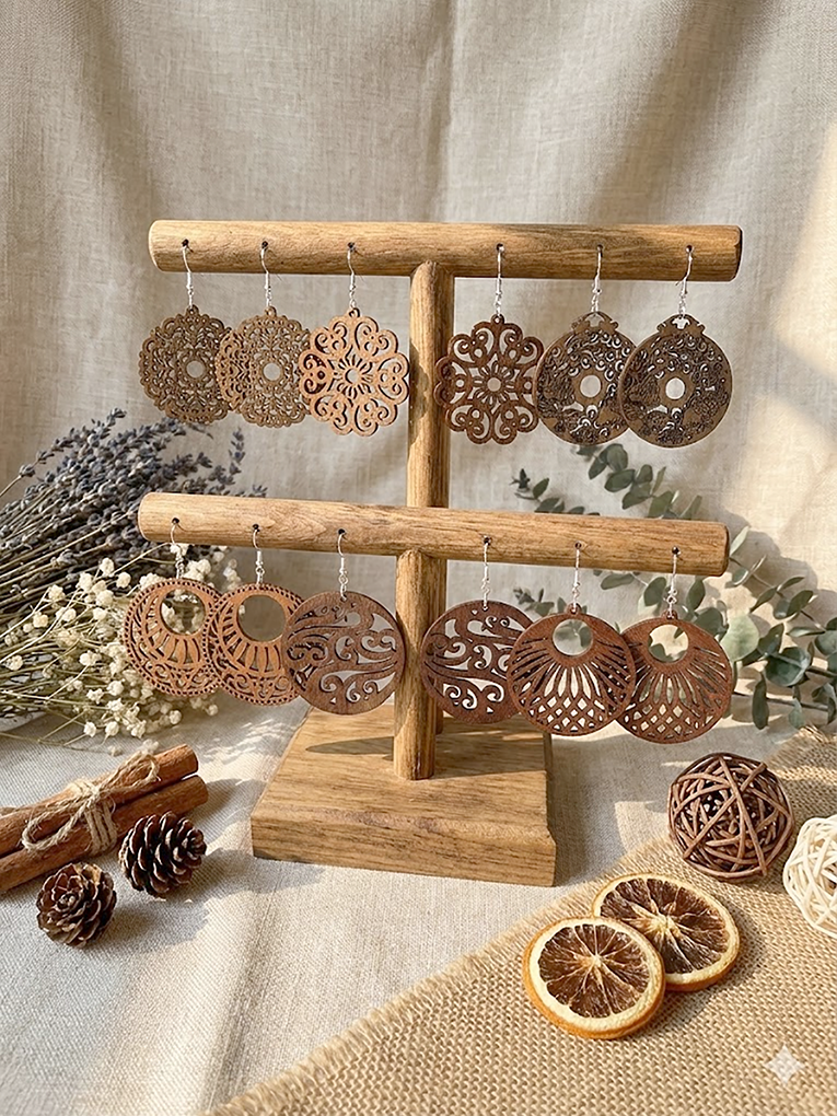 Ethnic Fashion Wear For Women - 6 Pairs/Set, Elegant Women's Earring Set,