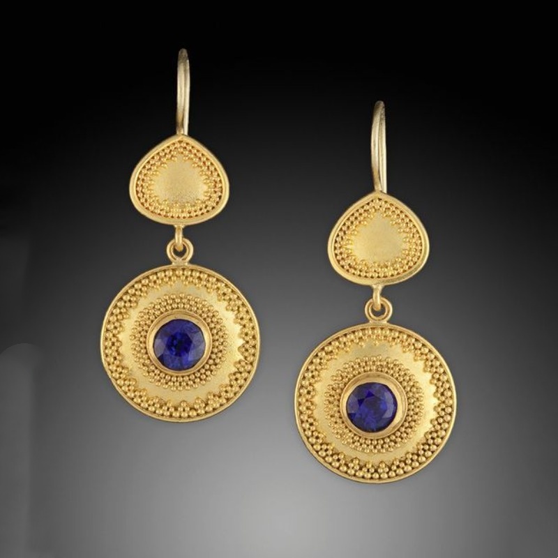 Ethnic Luxe Fashion - JK Vintage Matte Gold Granulation Double