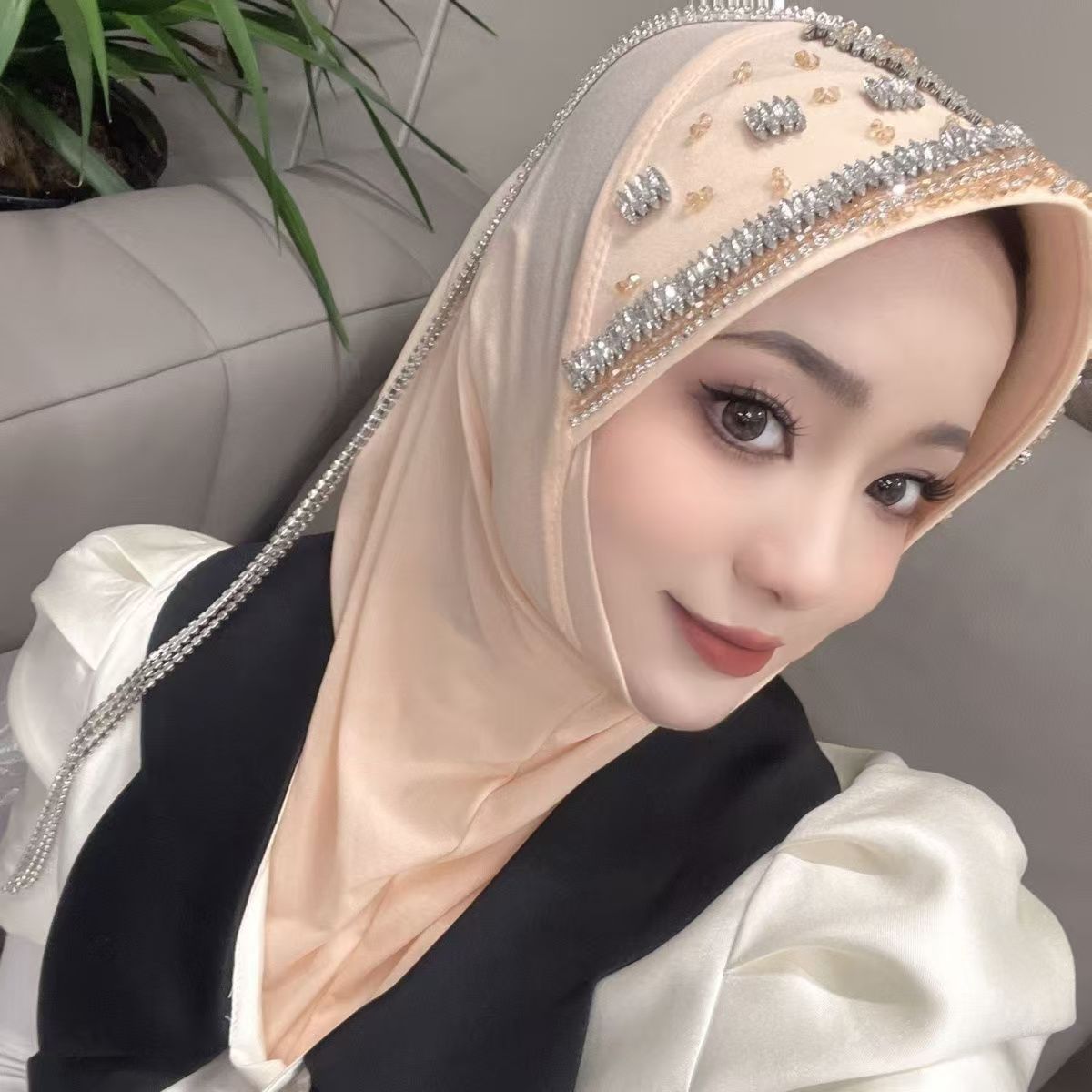 Luxury Hat Hijab Pink Scarf wi - Ethnic Fashion For Women ulasan dan harga