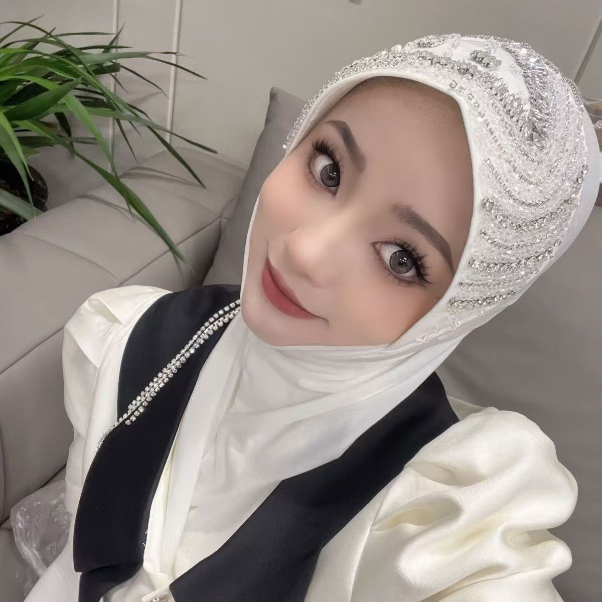 Luxury Hat Hijab Pink Scarf wi - Ethnic Fashion For Women ulasan dan harga