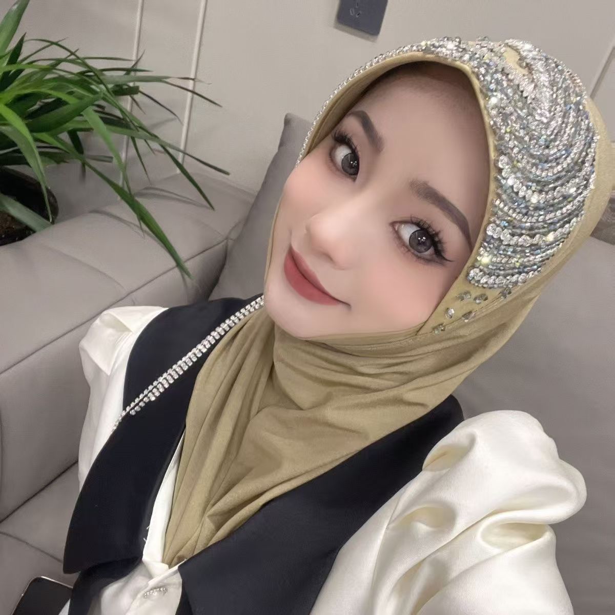Luxury Hat Hijab Pink Scarf wi - Ethnic Fashion For Women ulasan dan harga