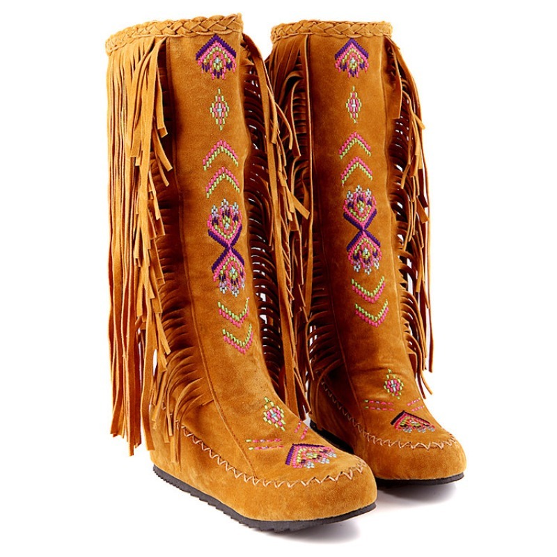 Tassel Boots Handmade Embroide - Ethnic Fashion For Women ulasan dan harga