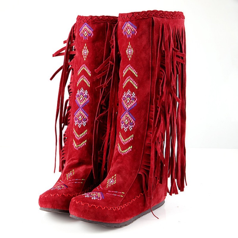 Tassel Boots Handmade Embroide - Ethnic Fashion For Women ulasan dan harga