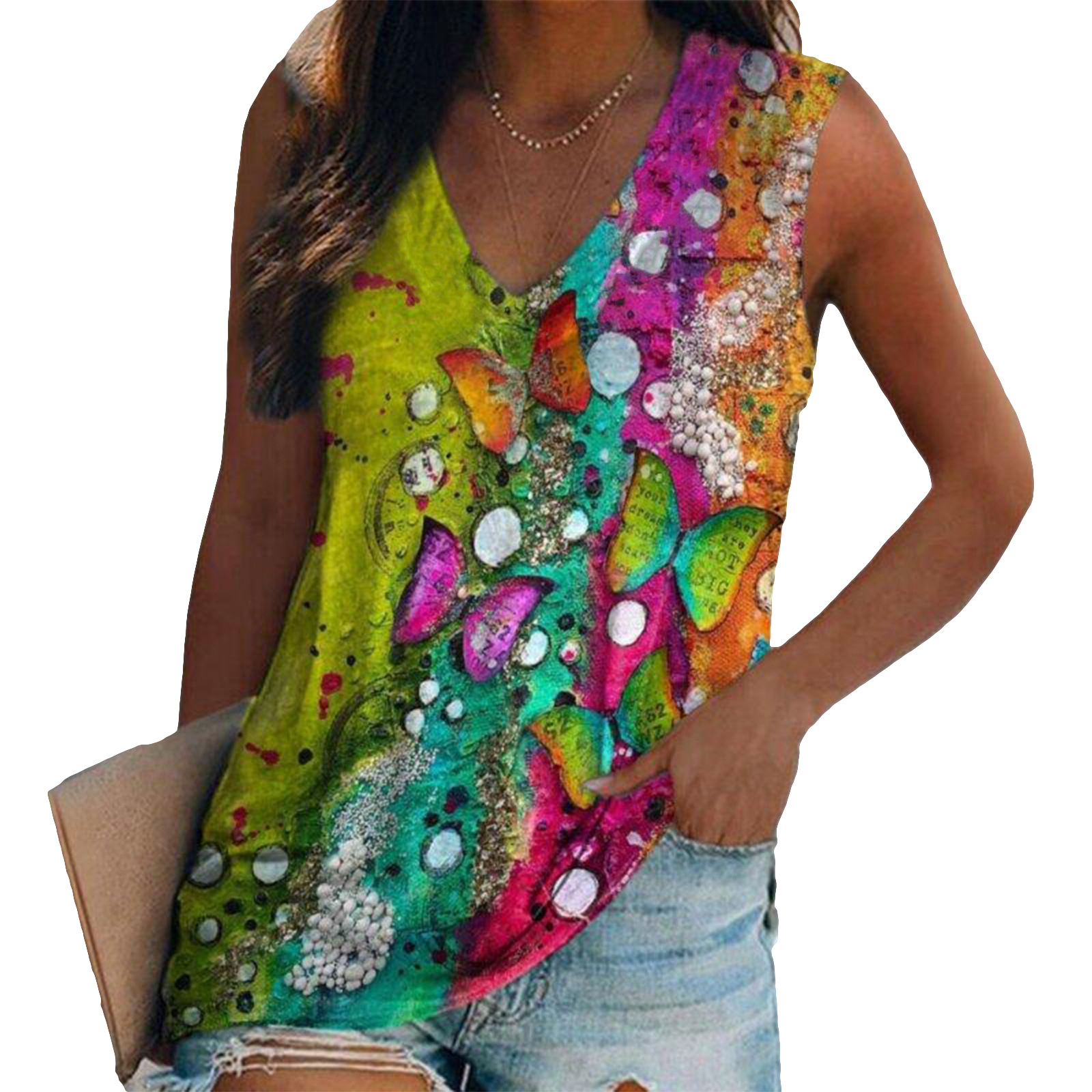 Ethnic Style Colorful Butterfl - Y2K Ethnic Fashion ulasan dan harga