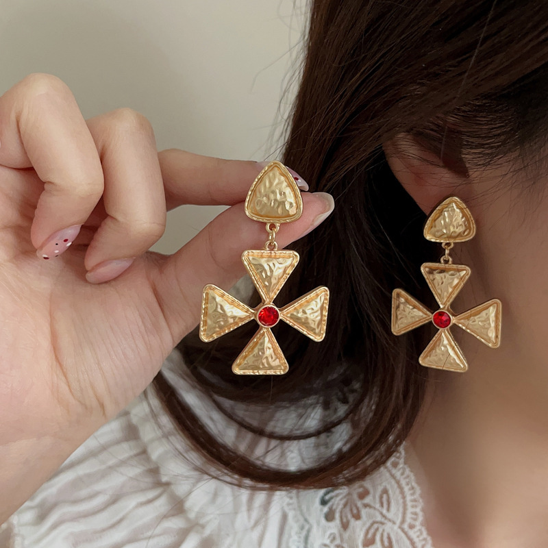 Punk Metal Geometric Drop Earr - Y2K Ethnic Fashion ulasan dan harga