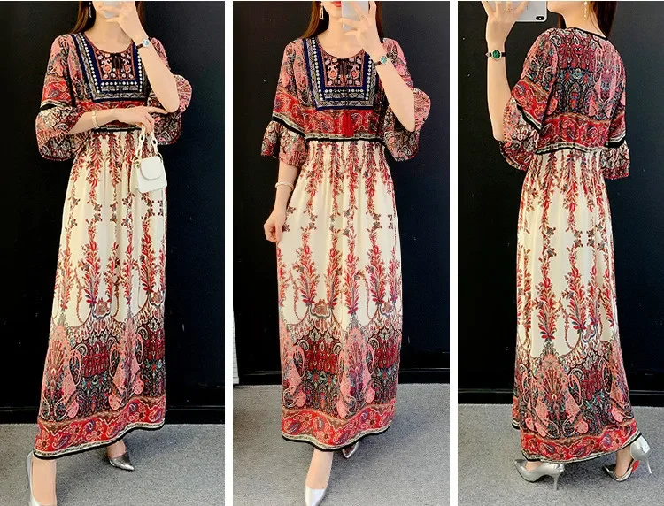 Ethnic Style Maxi Dresses for  - Y2K Ethnic Fashion ulasan dan harga