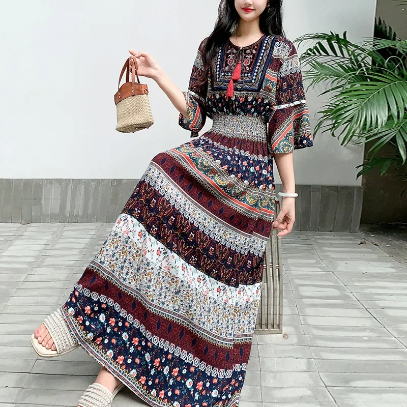 Ethnic Style Maxi Dresses for  - Y2K Ethnic Fashion ulasan dan harga