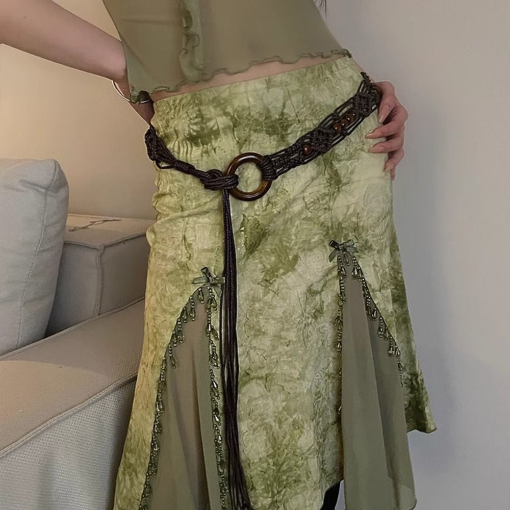 Braided Waist Chain Women's Ve - Y2K Ethnic Fashion ulasan dan harga