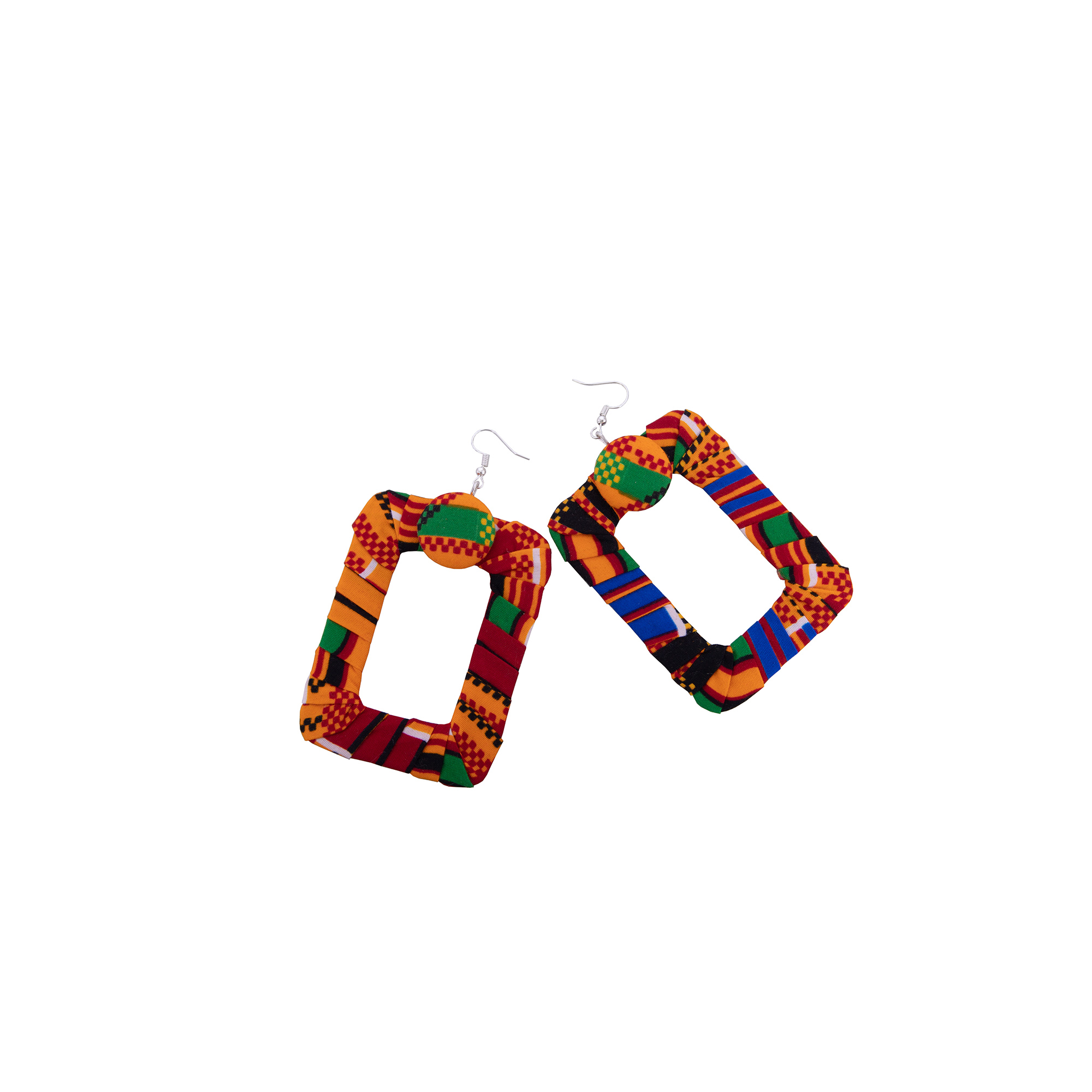African Wax Print Square Hoop  - Ethnic Fashion Wear For Women ulasan dan harga