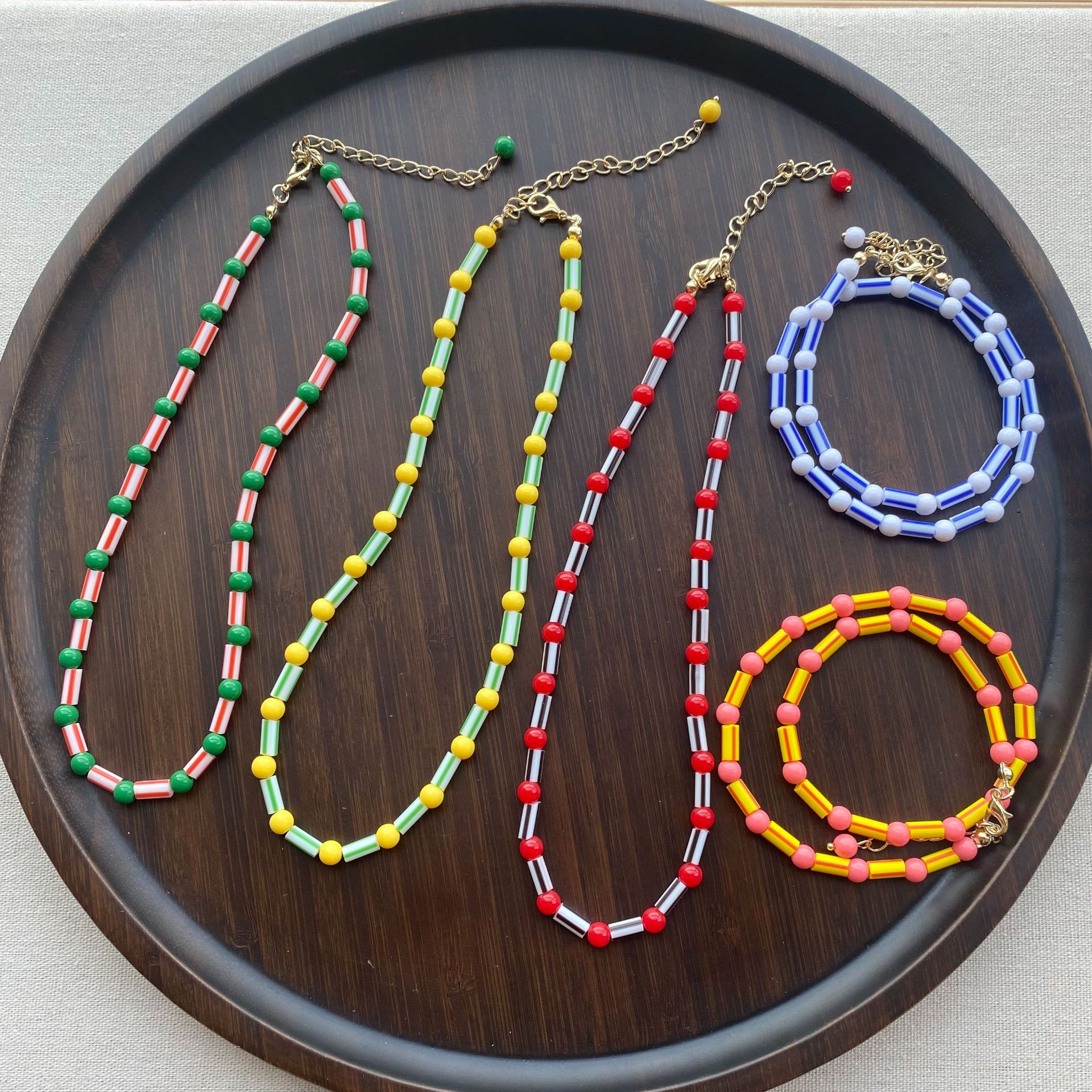 Fashion Colorful Beaded Neckla - Y2K Ethnic Fashion ulasan dan harga